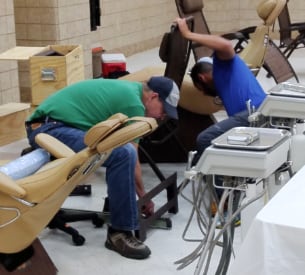Setting up dental chairs